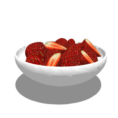 现代水果草莓su模型