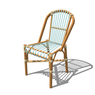 现代竹制户外椅su模型