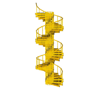 自然风竹子螺旋楼梯su模型