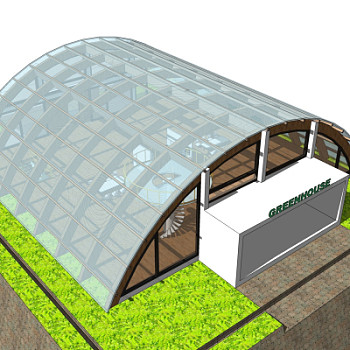 现代温室大棚免费su模型