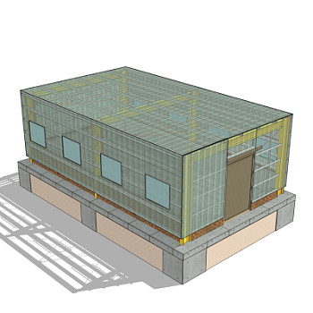 现代温室大棚免费su模型