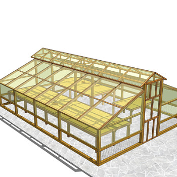 现代温室大棚免费su模型