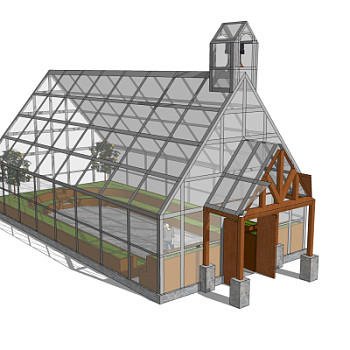 现代温室大棚免费su模型