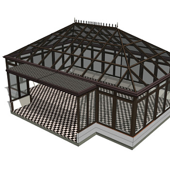 现代温室大棚su模型