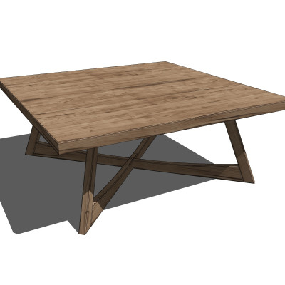 中式实木餐桌su模型