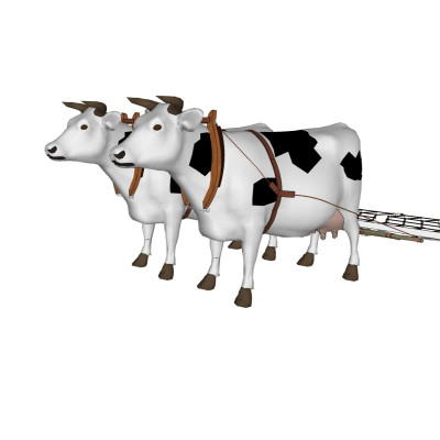 现代奶牛su模型