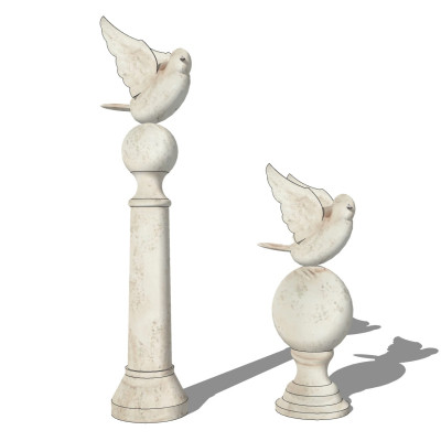 现代鸽子雕塑小品su模型