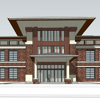 新古典建筑外观su模型