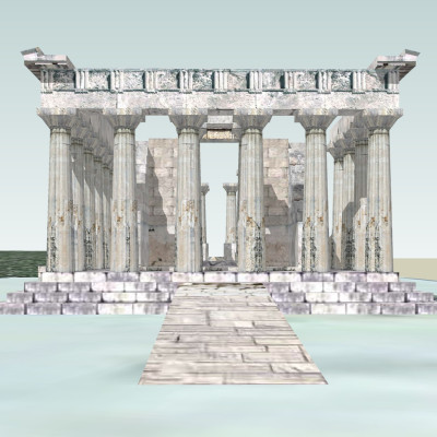 欧式古典雅典神庙su模型