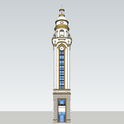 欧式钟楼su模型