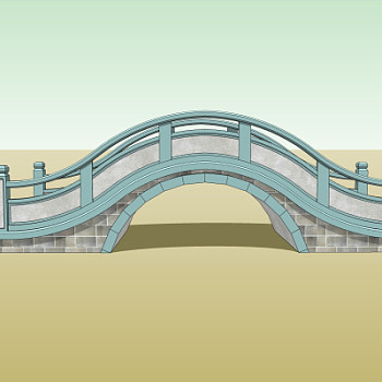 现代石拱桥免费su模型
