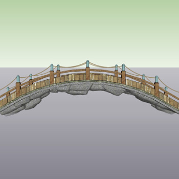 现代石拱桥免费su模型