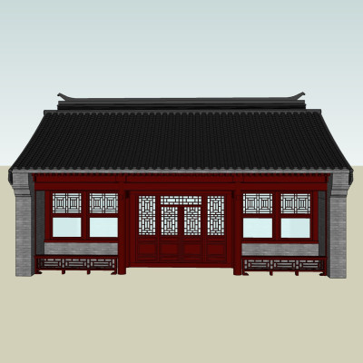中式庭院建筑su模型