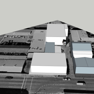 现代厂房工业区鸟瞰规划su模型