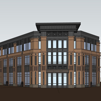 欧式沿街商业建筑su模型