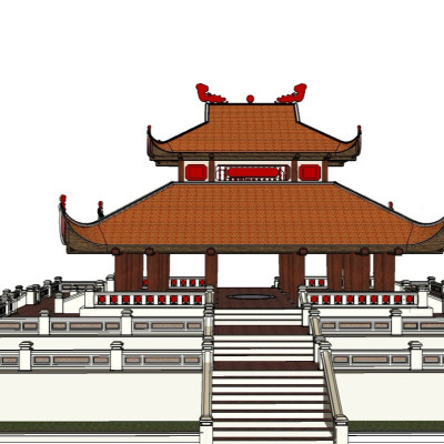 中式古建大殿su模型