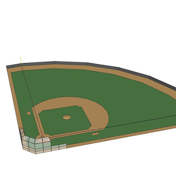 现代棒球场su模型