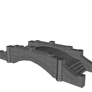 现代石拱桥免费su模型