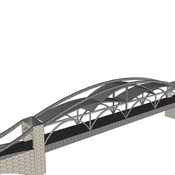 现代公路桥免费su模型