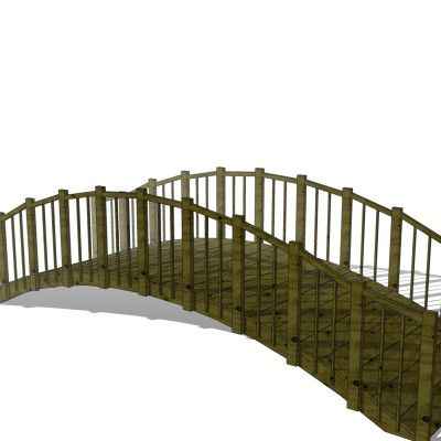 现代木拱桥su模型