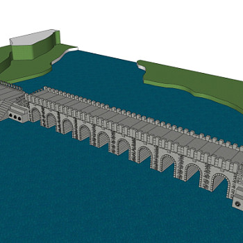 中式石拱桥su模型
