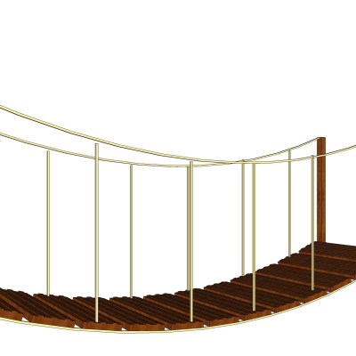 现代木吊桥su模型