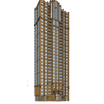 新古典高层公寓楼su模型