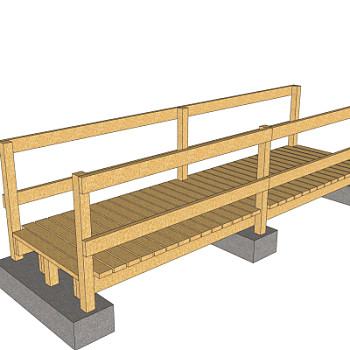 现代木桥免费su模型