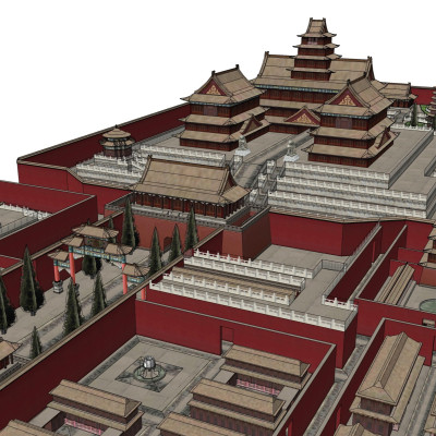 中式故宫古建su模型