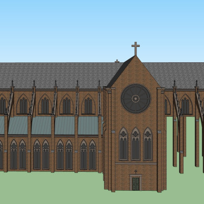欧式主教座堂su模型