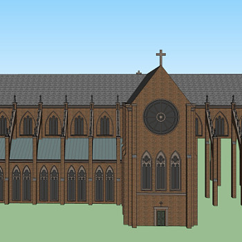 欧式主教座堂免费su模型