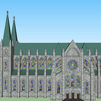 欧式主教座堂su模型