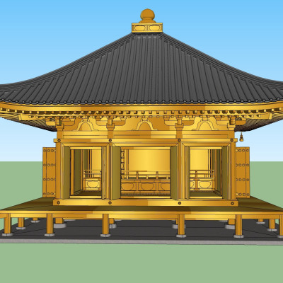 中式古建古庙su模型