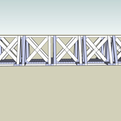 现代铁艺大桥su模型