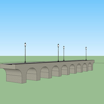 现代桥梁免费su模型