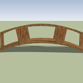 现代实木桥su模型