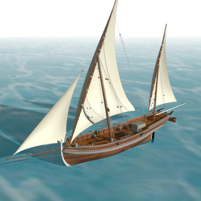 欧式帆船su模型