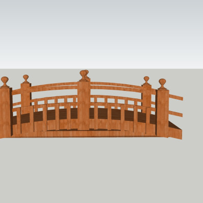 现代实木桥su模型