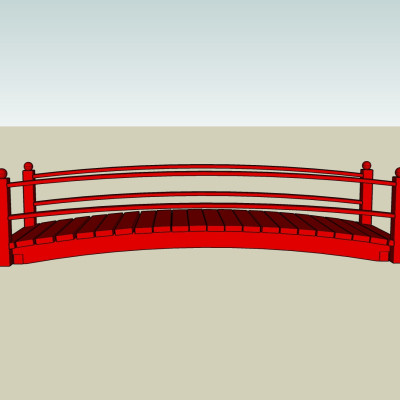 现代实木桥su模型