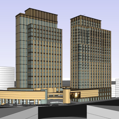 新古典高层办公楼su模型