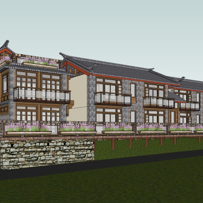 新中式房屋su模型