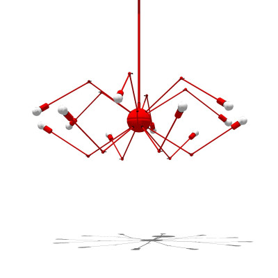 工业风金属蜘蛛吊灯su模型