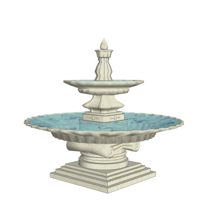 欧式喷泉水景su模型