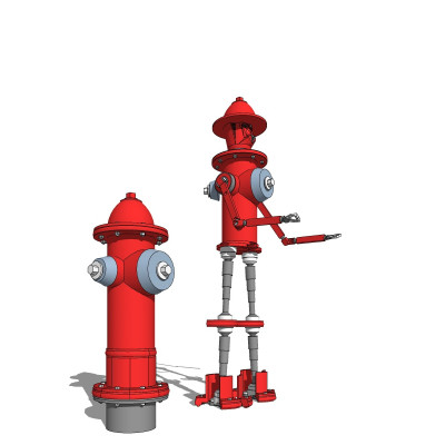 现代消防栓su模型