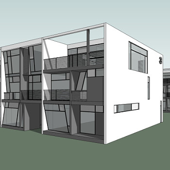 现代住宅外观su模型
