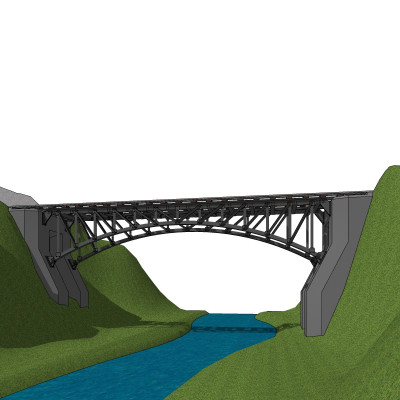 现代铁艺大桥su模型