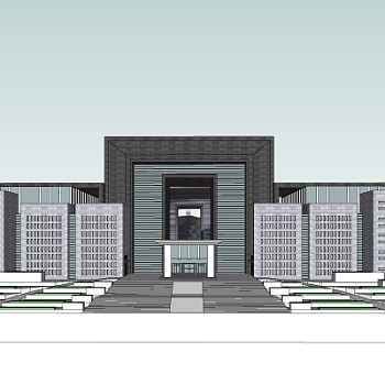 现代会所建筑su模型