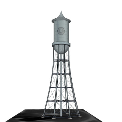 工业风水塔su模型