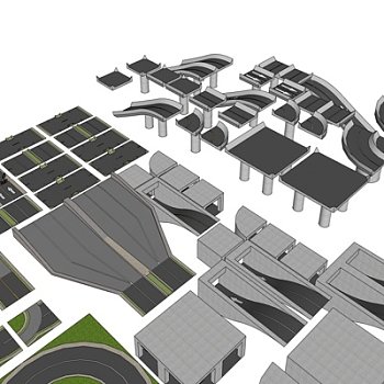 现代公路道路免费su模型