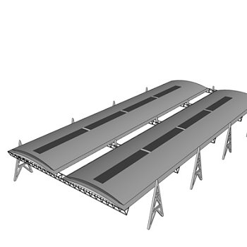现代钢结构雨棚su模型